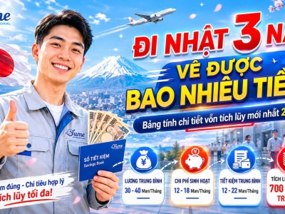 Đi nhật 3 năm về được bao nhiêu tiền thực tế nhất năm 2026?