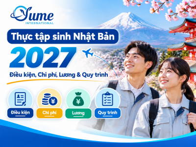 Thực tập sinh Nhật Bản 2027: điều kiện, chi phí, lương, quy trình
